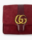 Gucci Suede Medium Arli Flap Shoulder Bag Vintage Bordeaux