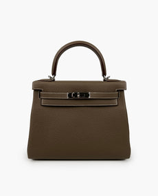 Hermès Kelly 28 Clemence Etoupe PHW