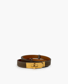 Hermès Kelly 18 Epsom Taupe GHW Belt