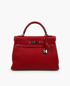 Hermès Kelly 32 Rouge Casaque Clemence PHW