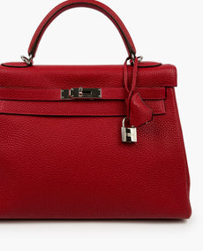 Hermès Kelly 32 Rouge Casaque Clemence PHW