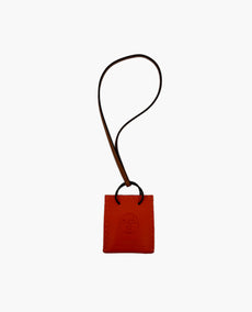 Hermès Orange Bag Charm Feu / Gold