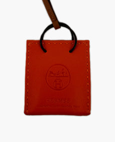 Hermès Orange Bag Charm Feu / Gold