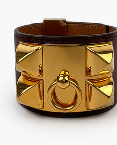 Hermès Collier De Chien Bracelet Burgundy