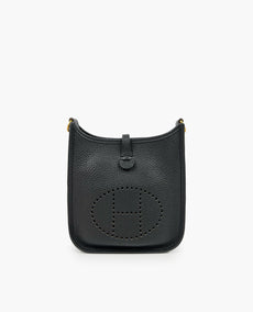 Hermès Mini Evelyne 16 Black Clemence GHW