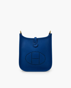 Hermès Mini Evelyne 16 Royal Blue Clemence PHW