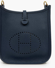 Hermès Mini Evelyne 16 Navy Blue Clemence PHW