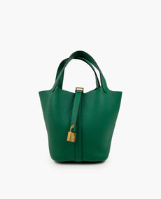 Hermès Picotin 18 Taurillon Green GHW 