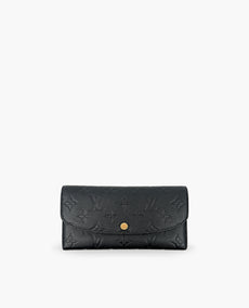 Louis Vuitton Emelie Wallet Monogram Empreinte Leather Black