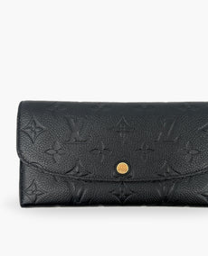 Louis Vuitton Emelie Wallet Monogram Empreinte Leather Black