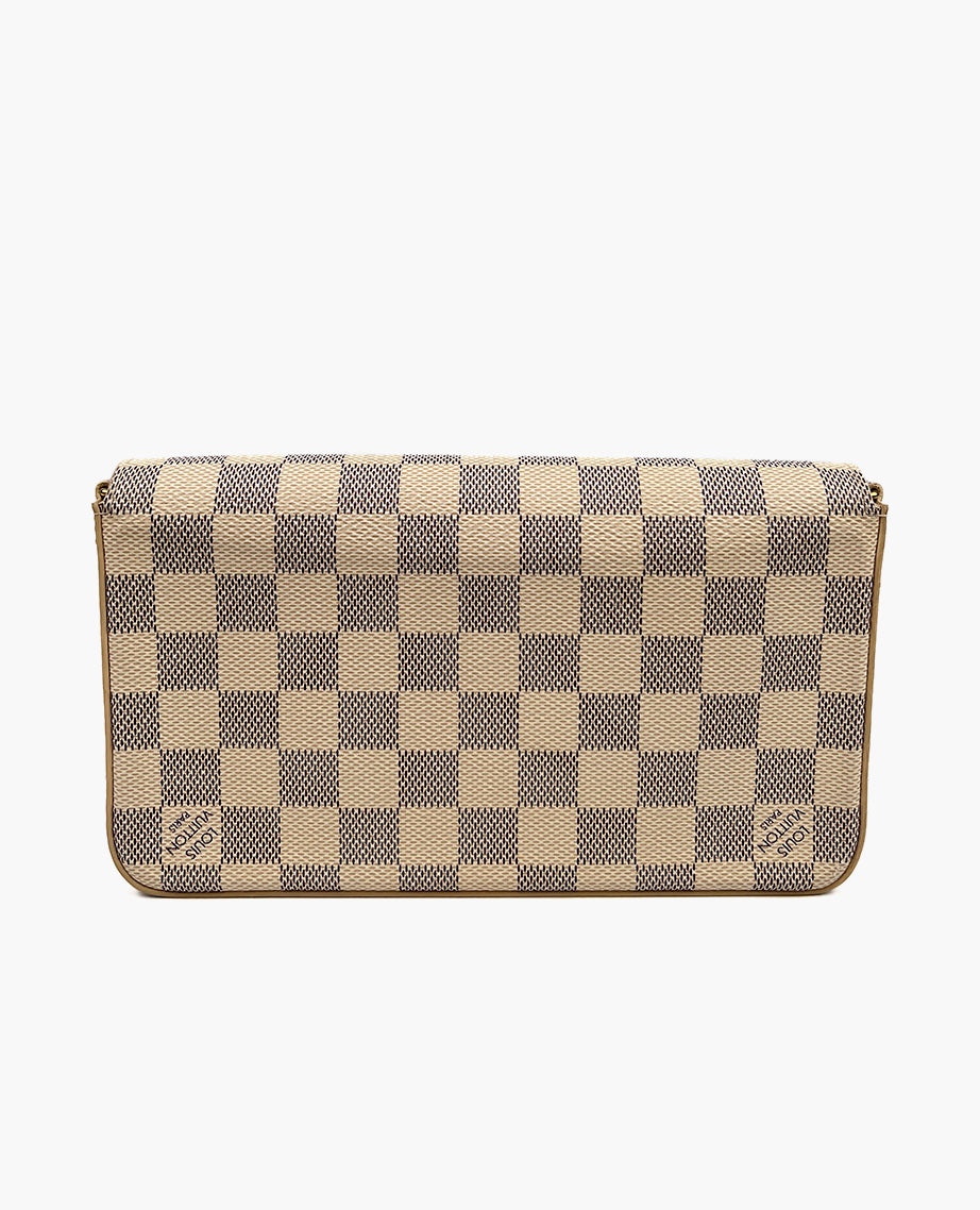 Shoulder Bag Louis Vuitton Felicie Pochette Damier Azur Louis