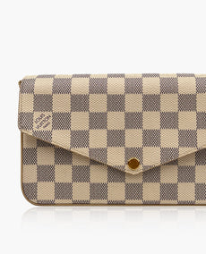 Louis Vuitton Felicie Pochette Damier Azur Rose Ballerine