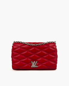 Louis Vuitton Red Quilted Lambskin Leather GO-14 Malletage MM Bag