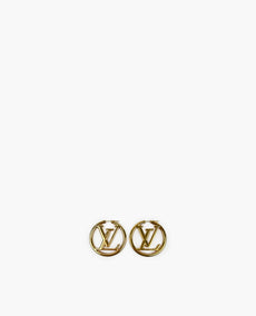 Louis Vuitton Louise GM Gold Hoop Earrings