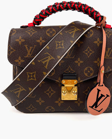 Louis Vuitton Pochette Metis Monogram Braided Coquelicot Red