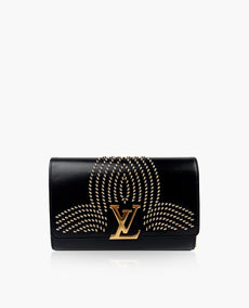 Louis Vuitton Louise Clutch Black with Metallic Studs