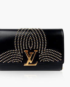 Louis Vuitton Louise Clutch Black with Metallic Studs