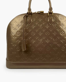 Louis Vuitton Monogram Vernis Alma GM Handbag Dune