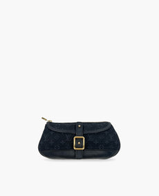 Louis Vuitton Anne Sophie Small Denim Monogram Pouch Blue