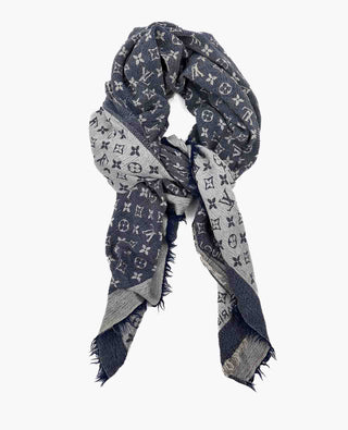 Louis Vuitton Monogram Denim Shawl Blue