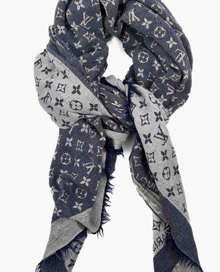 Louis Vuitton Monogram Denim Shawl Blue