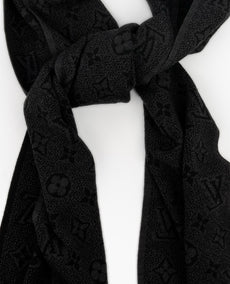 Louis Vuitton Monogram Dark Gray Wool Scarf