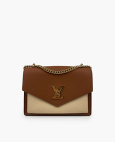 Louis Vuitton Mylockme BB Chain Bag Brown And Creme