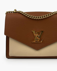 Louis Vuitton Mylockme BB Chain Bag Brown And Creme