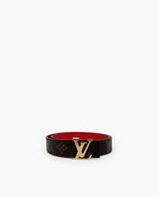 Louis Vuitton Initials 30 MM Reversible Belt Red And Monogram Canvas