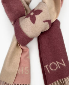 Louis Vuitton Cashmere Monogram Reykjavik Scarf Pink