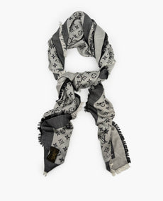 Louis Vuitton Monogram Denim Shawl Black