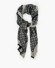 Louis Vuitton Monogram Denim Black and White Shawl