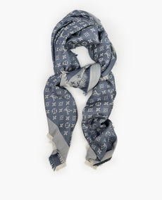 Louis Vuitton Monogram Denim Shawl Light Blue