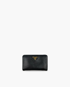 Prada Black Classic Zip Wallet