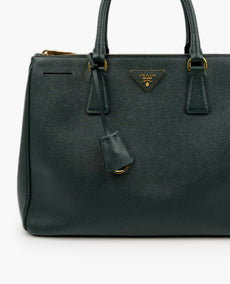 Prada Large Galleria Saffiano Leather Bag Green