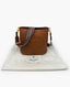 Prada Vitello Phenix Embossed Logo Shoulder Bag Brown