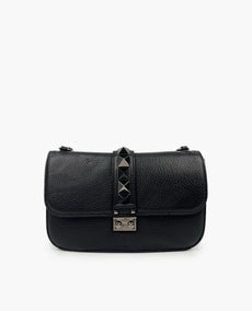 Valentino Glam Lock Medium Black Bag