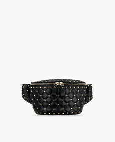 Valentino Black Quilted Leather Rockstud Bum Bag