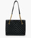 Saint Laurent Cabas Tribeca Black Chevron Tote Bag