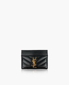 Saint Laurent Cassandre Matelasse´ Card Case In Black