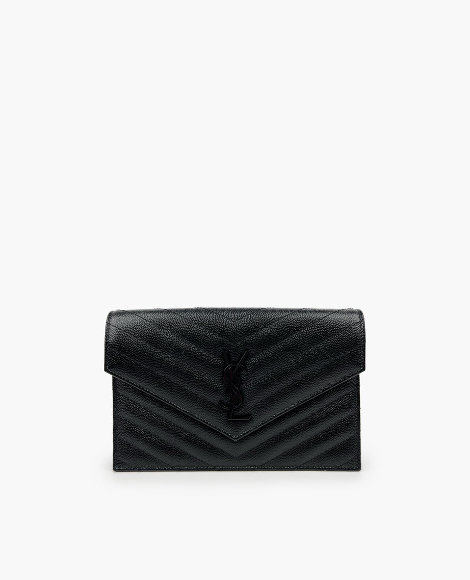 Saint Laurent Cassandre Matelasse Envelope WOC In Grain Embossed Leath ...