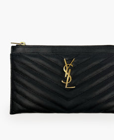 Saint Laurent Cassandre Matelasse Zipped Pouch