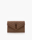 Saint Laurent Envelope Chain Wallet In Grain De Poudre Embossed Leather Pink