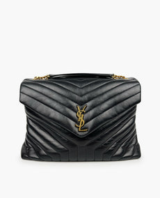 Saint Laurent Loulou Large Chain Bag Black Quilted Y Leather