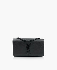 Saint Laurent Kate Small Crossbody Bag in Black Grained Leather