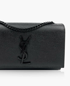 Saint Laurent Kate Small Crossbody Bag in Black Grained Leather