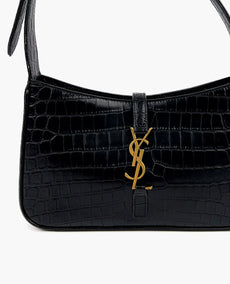 Saint Laurent Le 5 à 7 Crocodile Embossed Leather Shoulder Bag