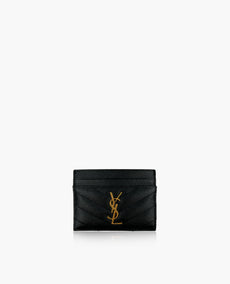 Saint Laurent Cardholder Black Grained Cardholder GHW