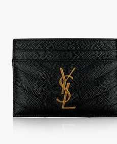 Saint Laurent Cardholder Black Grained Cardholder GHW