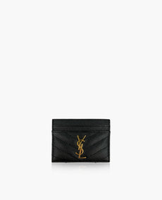 Saint Laurent Cardholder Black Grained Cardholder GHW